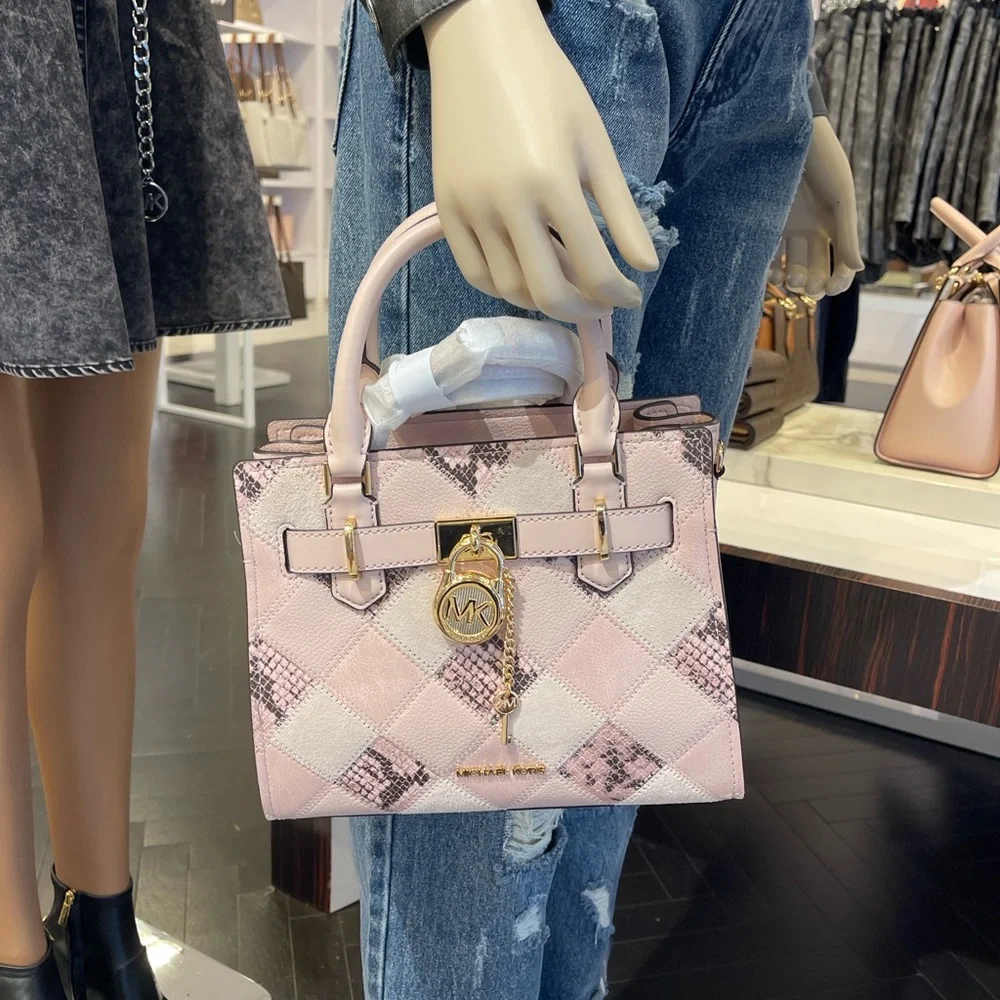 MICHAEL KORS Hamilton Sm Patchwork Snake Embossed Satchel Crossbody
Powder
NWT - Picture 11 of 16